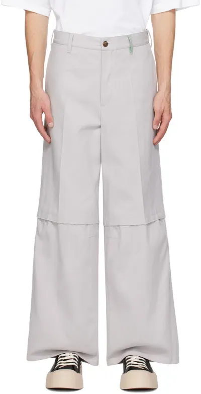 Marni Gray Workwear Trousers In 00n15 Sodium