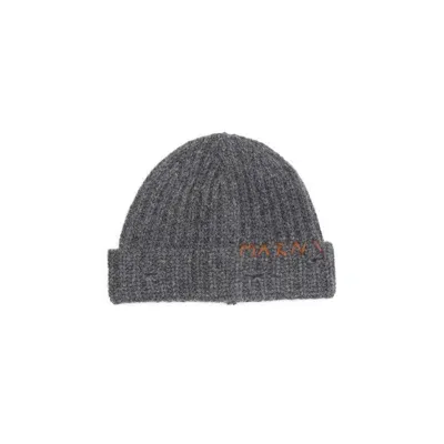 Marni Virgin Wool Hat L In Grey