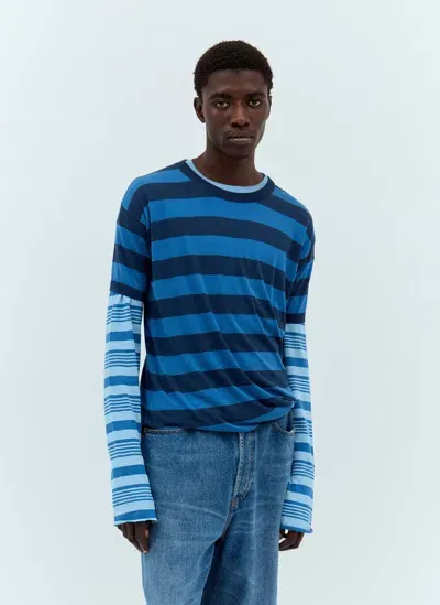 Marni Layered Crewneck Sweater In Blue