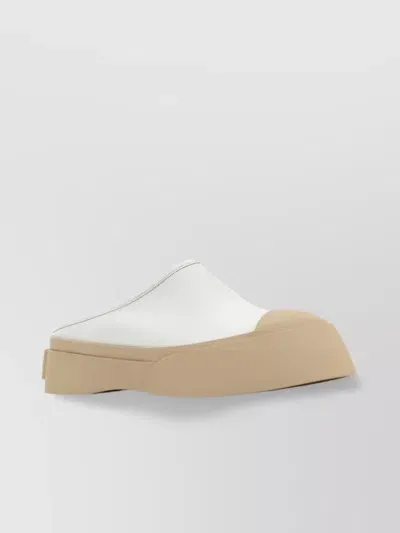 Marni White Leather Pablo Slippers