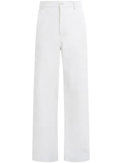 Marni Leather Straight-leg Trousers In White