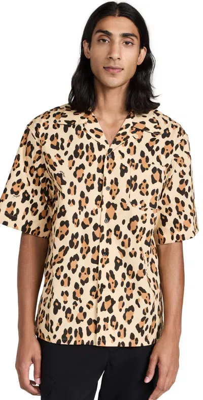 Marni Leopard Cotton Poplin Shirt Soft Beige