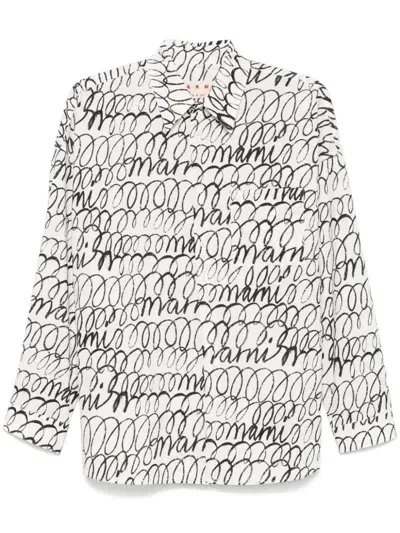 Marni Logo-print Shirt In White