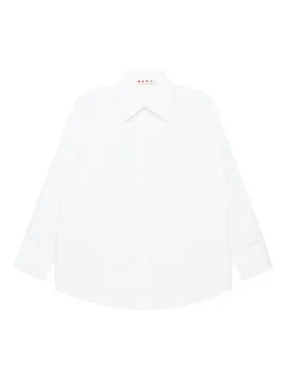 Marni Kids' Long-sleeve Cotton Shirt In White