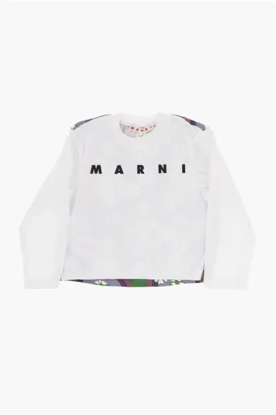 Marni Long Sleeved Double-fabric Crew-neck T-shirt