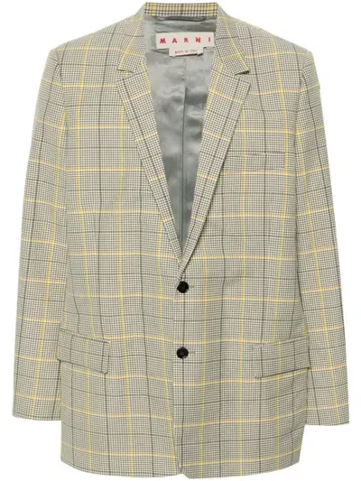 Marni Microcheck Blazer In Yellow