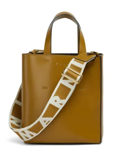 Marni Mini Museo Tote Bag In Neutrals