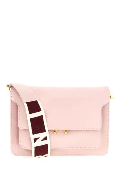 Marni Pastel Pink Leather Medium Trunk Soft Crossbody Bag In 00c09