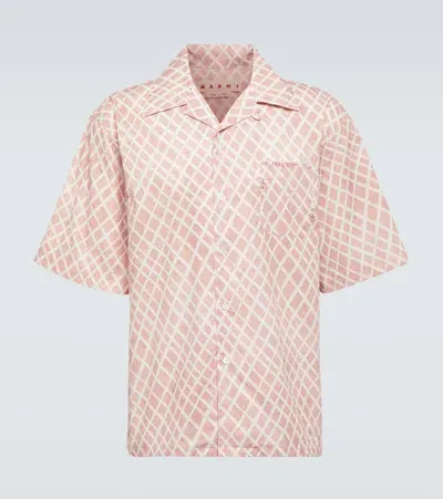 Marni Printed Cotton Bowling Shirt In Pink