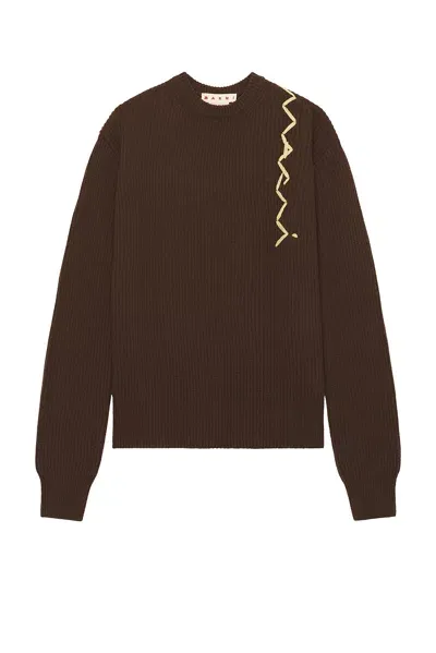 Marni Roundneck Sweater In Moca