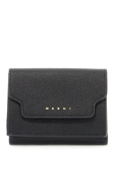 Marni Saffiano Leather Tri Fold Wallet