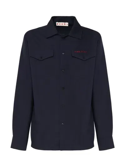 Marni Shirts In Blublack