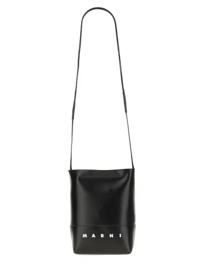 Marni Shoulder Bag With Logo In Black