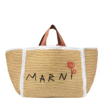 Marni Sillo Shopping Bag In Beige