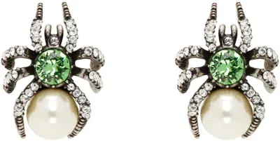 Marni Silver Spider-shaped Pin Earrings In Nf784 Nichel Free Vi