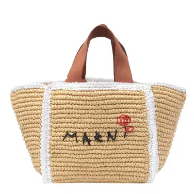 Marni Small Sillo Shopping Bag In Beige