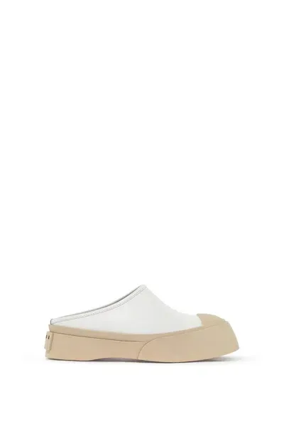 Marni Smooth Leather Pablo Clogs In White