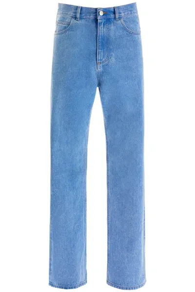 Marni Straight Leg Organic Denim Jeans In Blue