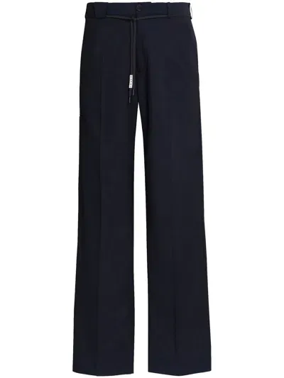 Marni Straight-leg Wool Trousers In Blue