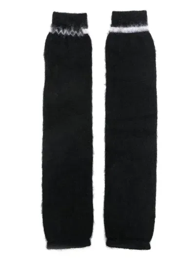 Marni Stripe-detail Gloves In Black