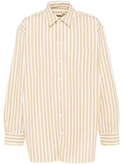 Marni Striped Shirt In Green