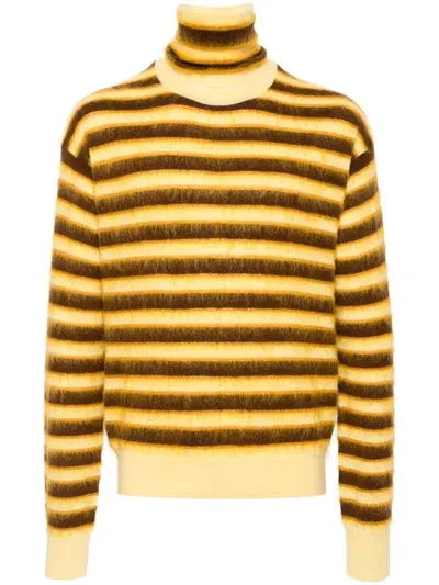 Marni Striped Sweater In 褐色