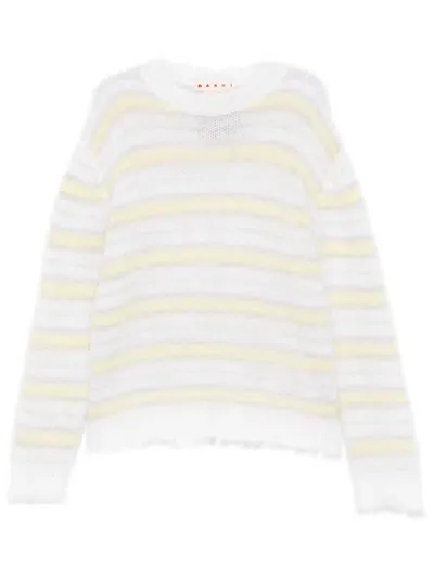 Marni Striped Sweater In White