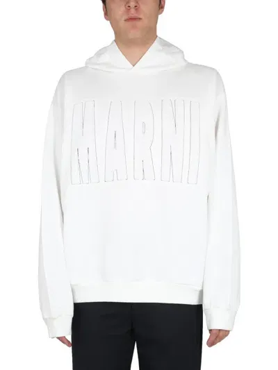 Marni Sweatshirt With Logo In White