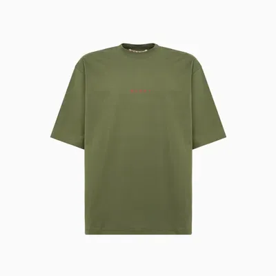 Marni Logo-print Cotton T-shirt In Green