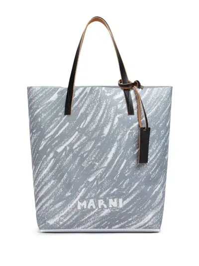 Marni Tribeca Tote Bag In Silver