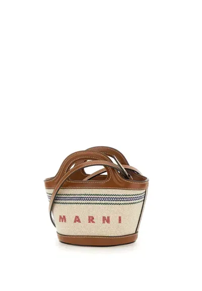 Marni Tropicalia Canvas Tote Bag In Neutrals