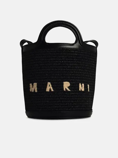 Marni 'tropicalia' Black Straw Blend Bag