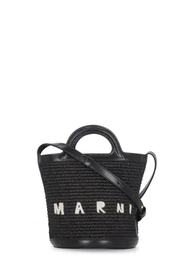 Marni Tropicalia Shoulder Bag In Black