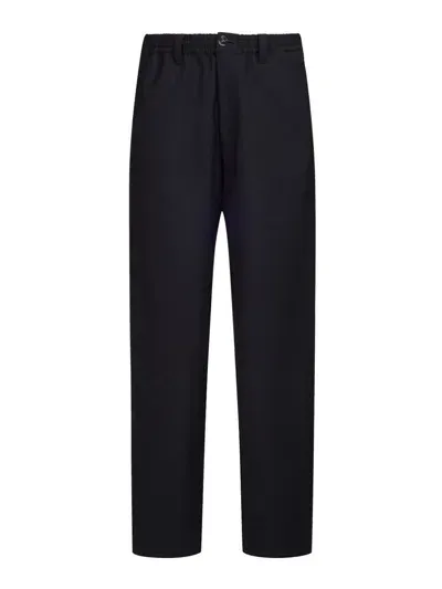 Marni Elasticated-waist Virgin Wool Trousers In 00n99 Black