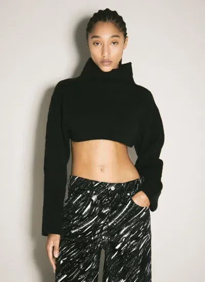 Marni Turtleneck Cropped Sweater In Black