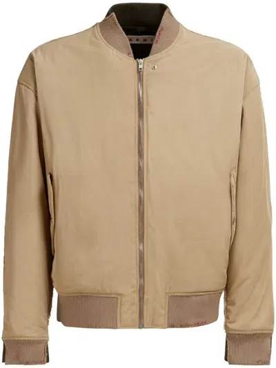 Marni Two-tone Bomber Jacket In Brown