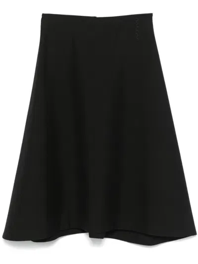 Marni Virgin-wool Midi Skirt In Black