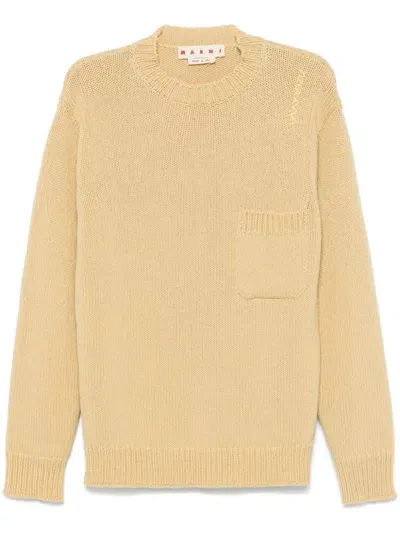 Marni Virgin Wool Sweater In Yellow