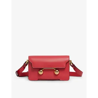 Marni Womens Tulip Trunkaroo Branded-hardware Leather Shoulder Bag