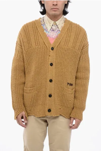 Marni Wool Cardigan With Embroidered Logo