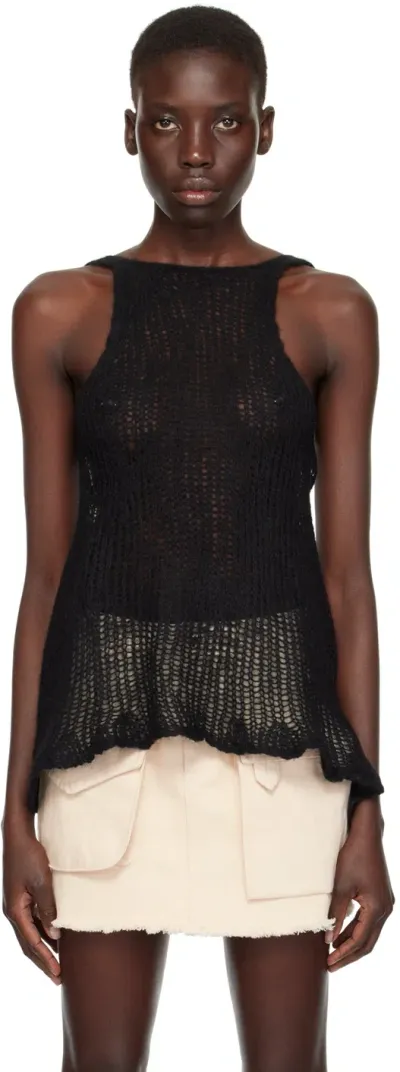 Marques' Almeida Black Round Neck Tank Top