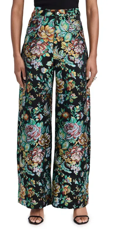 Marques' Almeida Brocade Boyfriend Trousers Black In Multicoloured