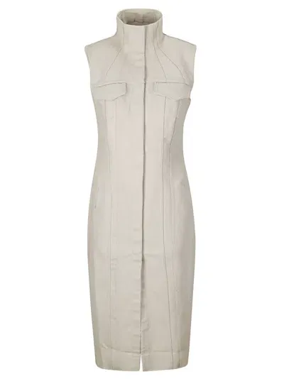 Marques' Almeida Denim Style Vest Dress In Beige