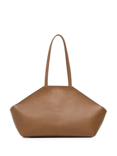 Marsèll Logo-debossed Leather Tote Bag In Brown