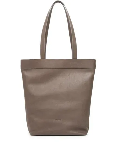 Marsèll Logo-debossed Leather Tote Bag In Brown