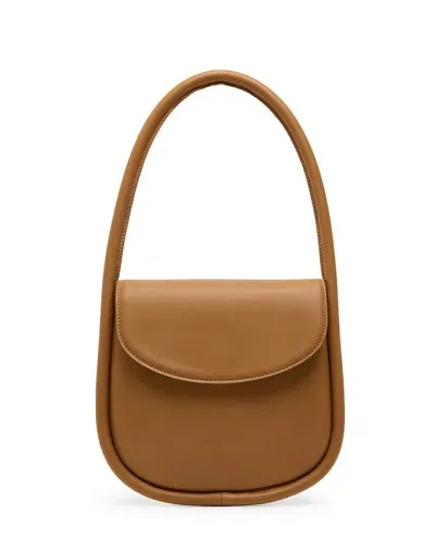 Marsèll Mezzotonda Logo Embossed Shoulder Bag In Brown