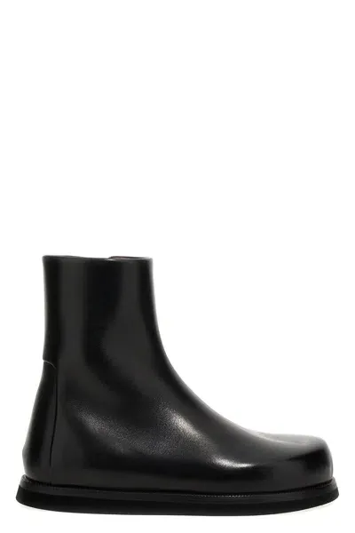 Marsèll Ankle Boots Smooth Finish Round Toe In Black