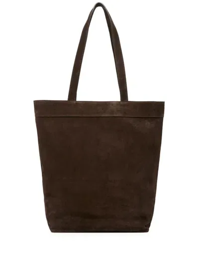 Marsèll Open-top Suede Tote Bag In Brown