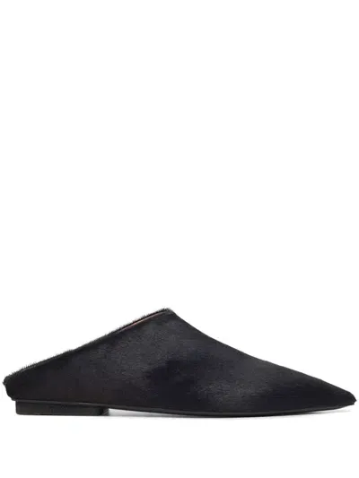 Marsèll Pointed-toe Calf-hair Mules In Black