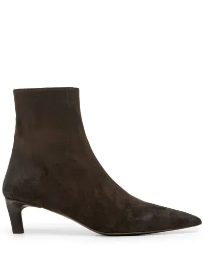 Marsèll Pointed-toe Suede Ankle Boots In Brown